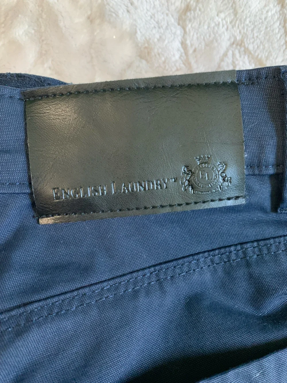 Men's English Laundry Navy Blue Flat Front Straight Leg Tech Pants Size 32X34